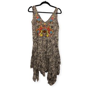 Ivy Jane sleeveless asymmetrical v-neck bohemian dress, size XS